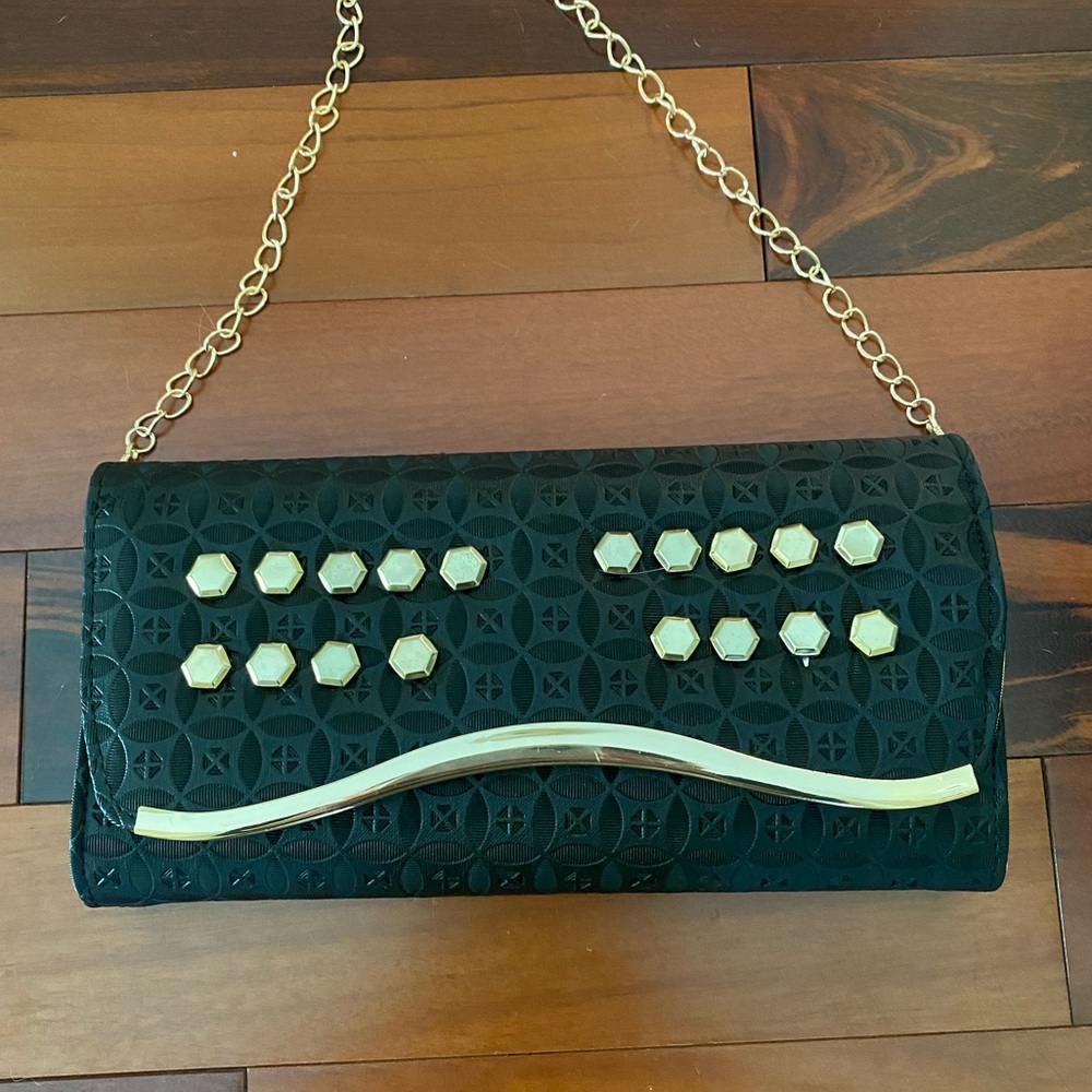 Black Faux Leather Purse